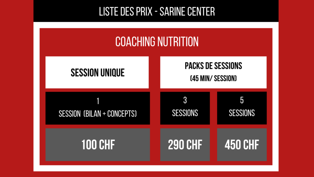 Sarine Center Fribourg Coaching nutrition